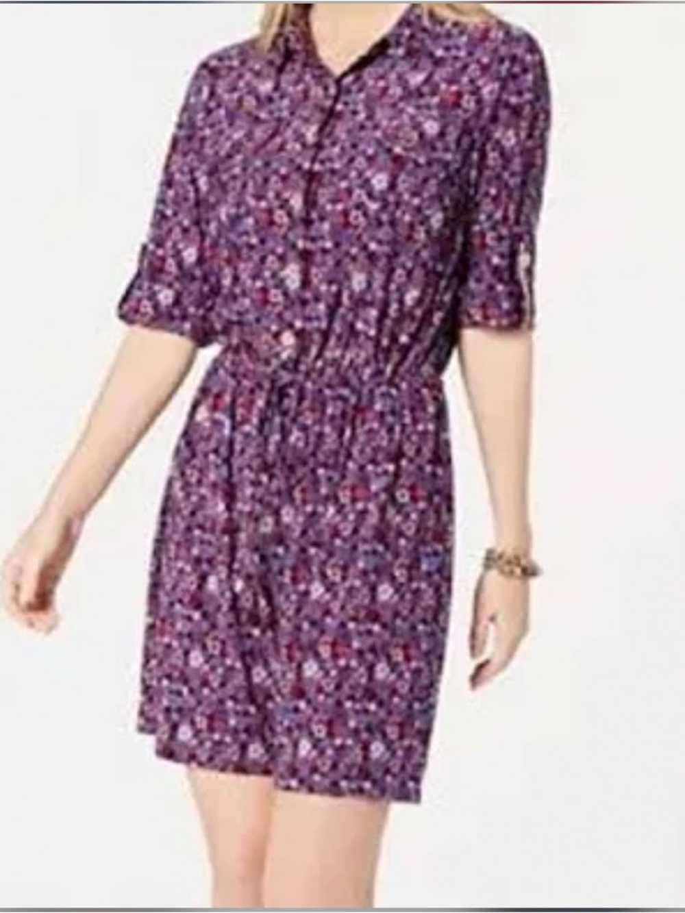 Tommy Hilfiger Floral Dar blue Mini Shirt Dress